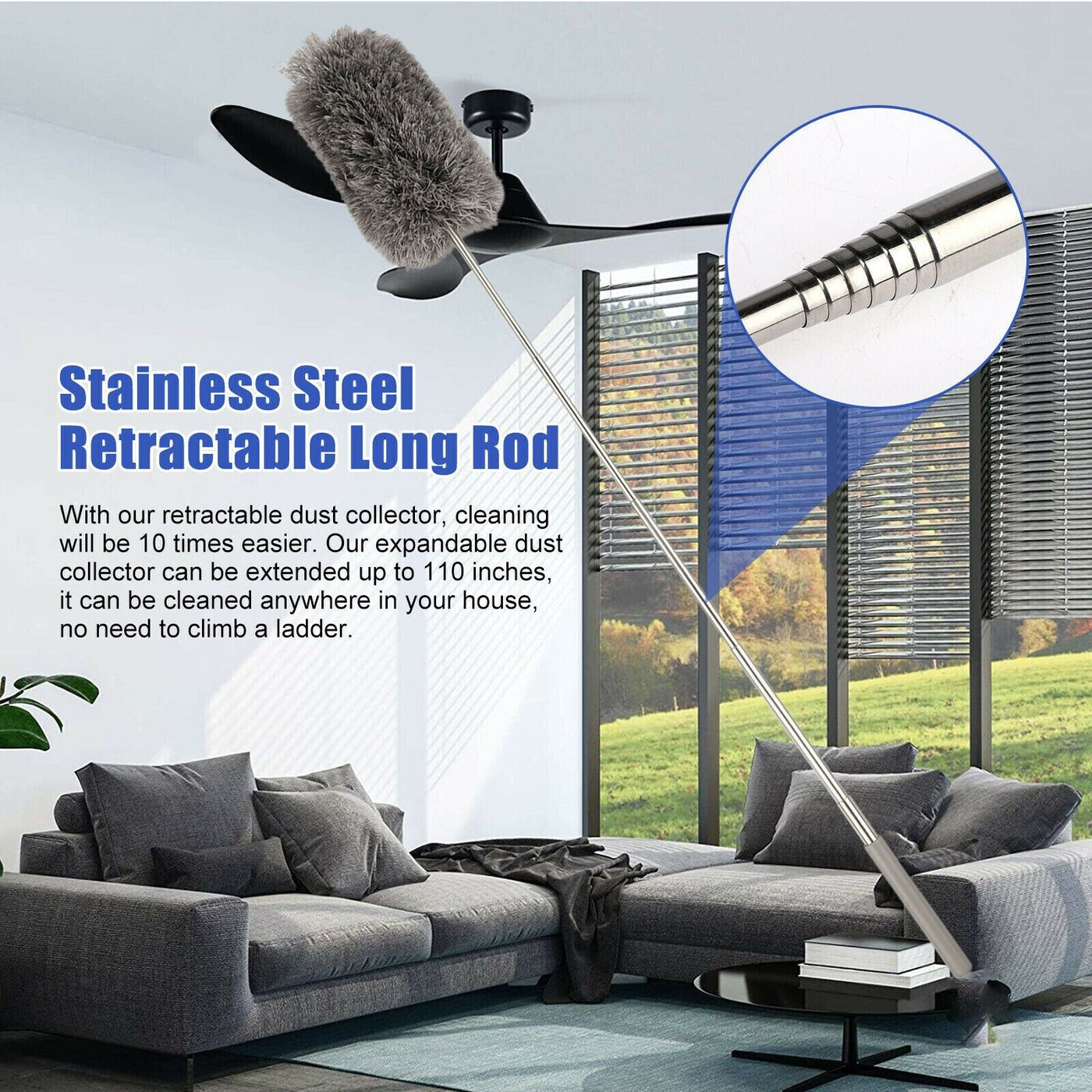 Belle Flores Beauty™ Extendable Ceiling Fan Duster - GET 50% OFF