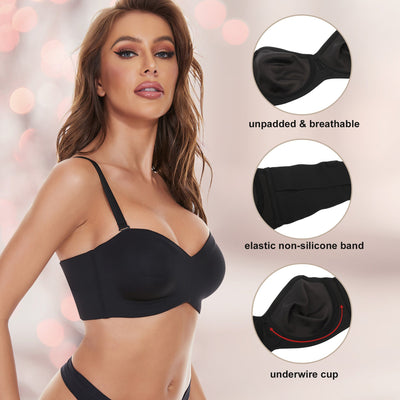 Belle Flores Beauty™ Full Support Non-Slip Convertible Bandeau Bra