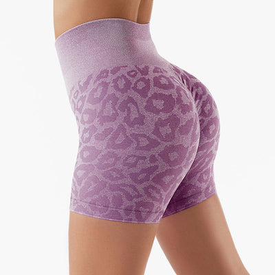 Belle Flores Beauty™  Leopard Seamless Scrunch Butt Shorts